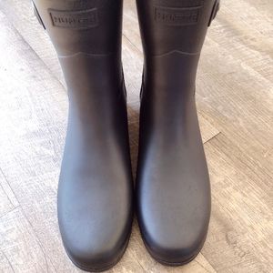 Hunter Original Refined short rain boots, Size 11, Women's, Black